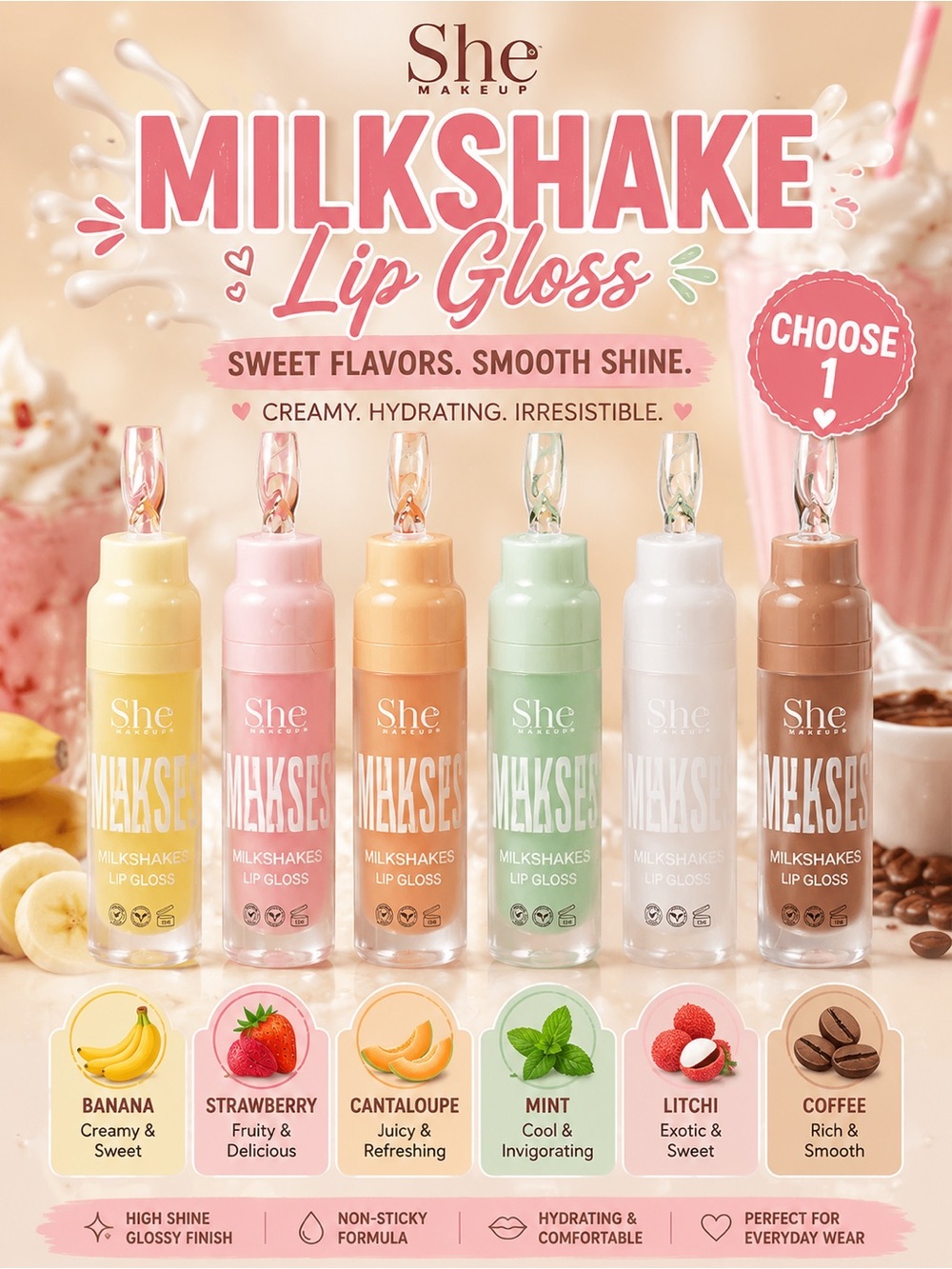 Milkshake Lip Gloss — Choose 1